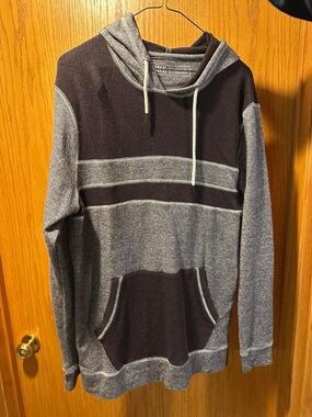 BKE Two-Tone Gray and Dark Brown Hooded Pullover